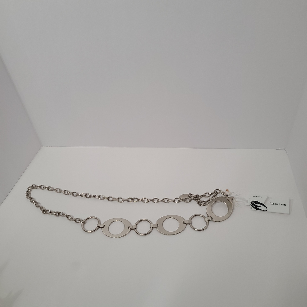 New Nine West Silver Chain Belt - Picture 7 of 16